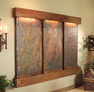 Cataratas interiores hechas de acero y cobre - colección Adagio